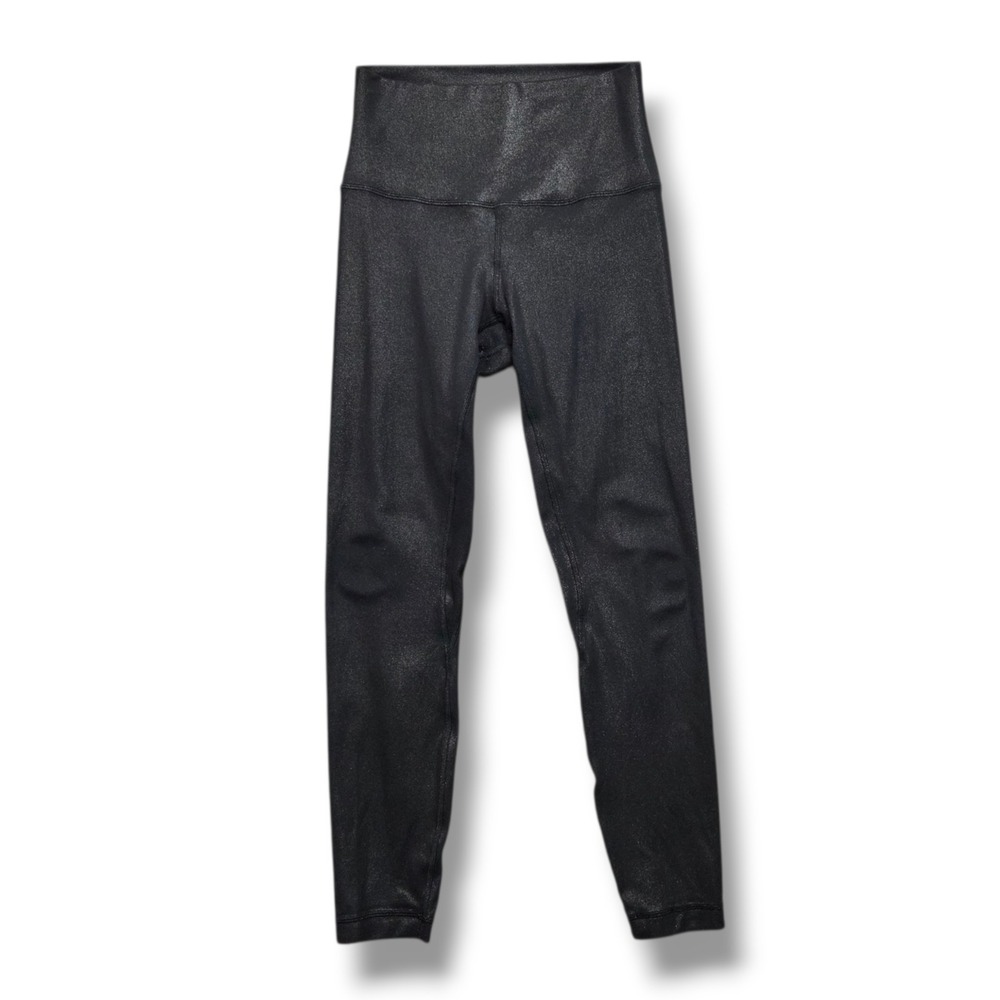 Lululemon Align High Rise Pant 25" Women 4 Radiate Foil Print Black Shine W5EB4S